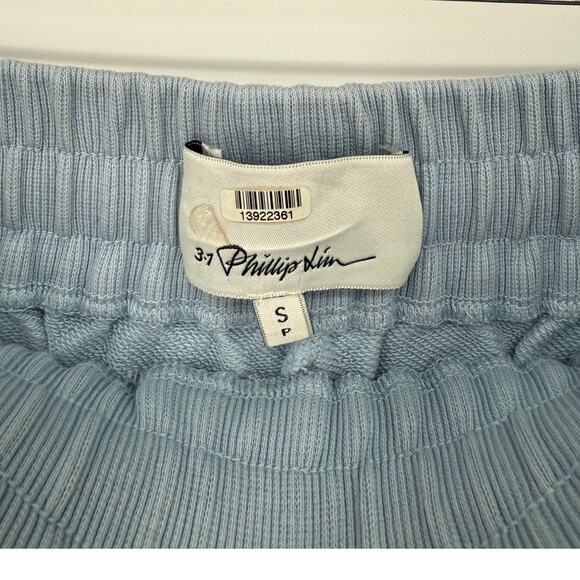 3.1 Phillip Lim Shorts French Terry Blue Pull On Casual Zip Pocket Size Small S - Picture 4 of 8